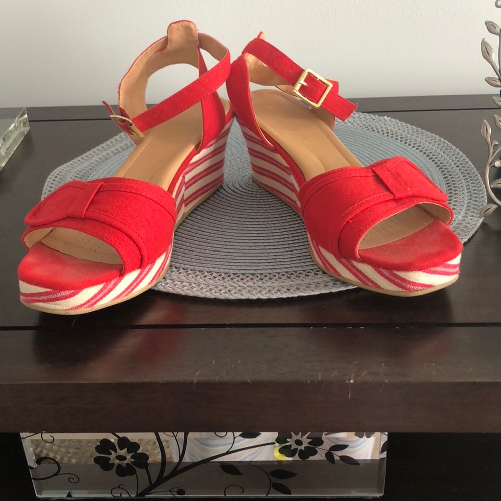 Red Fabric Espadrilles